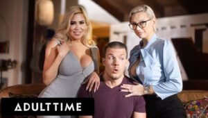 adult time lucky guy serves up cock in wild threesome with stepmoms kenzie taylor and caitlin bell