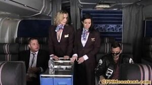 assfucked cfnm stewardess joins mile high club